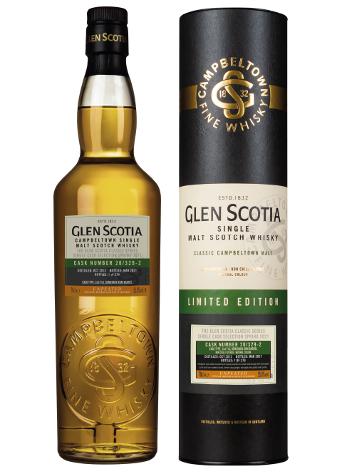 Glen Scotia Vintage 2013 Rum Flasche mit Verpackung