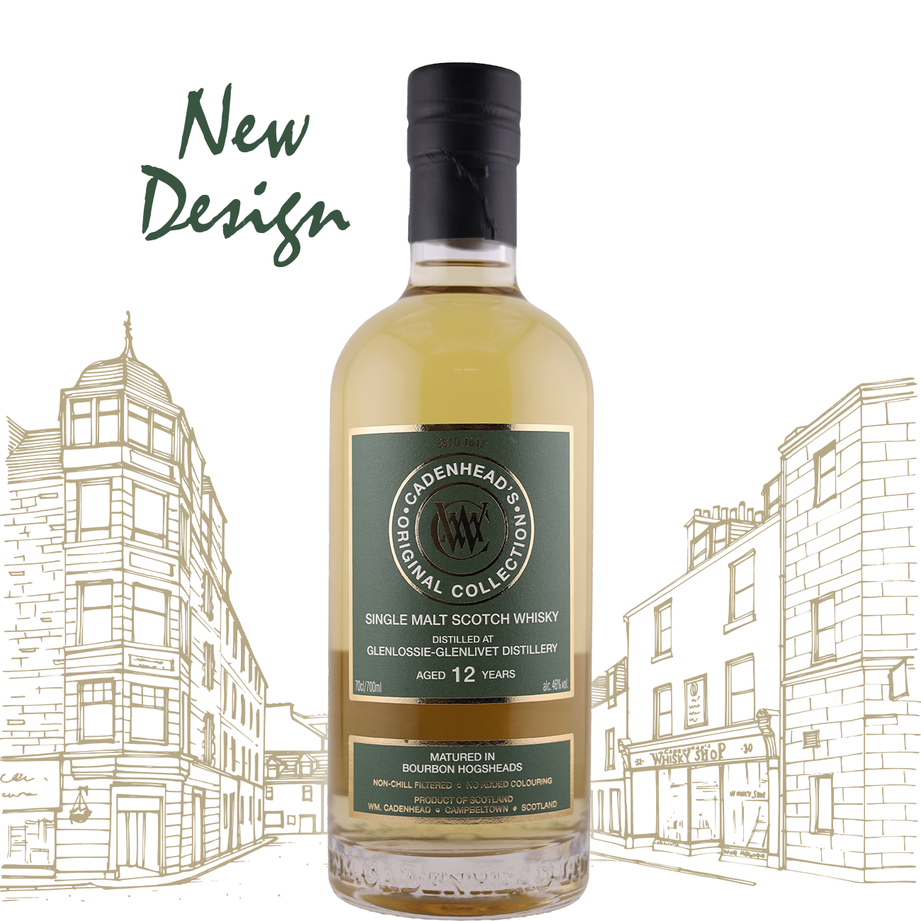 Cadenhead's Glenlossie-Glenlivet 12 Jahre · 100 % Bourbon Hogsheads
