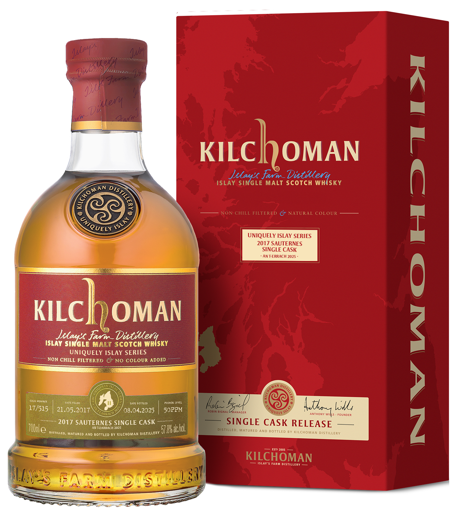 Kilchoman Uniquely Islay 2025 · An T-Earrach 2017 Sauternes Cask Vollfassreifung