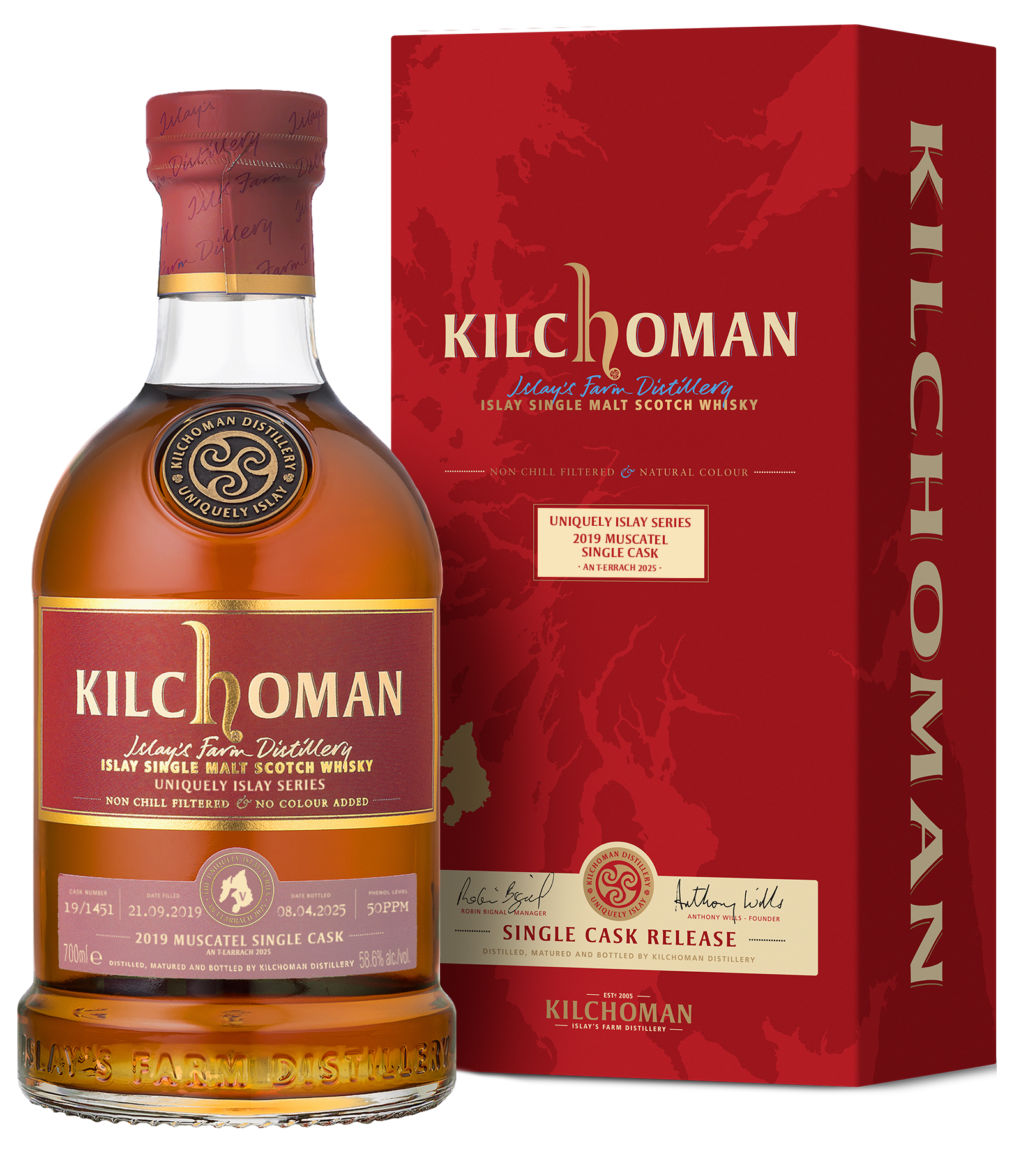 Kilchoman Uniquely Islay 2025 · An T-Earrach 2019 Muscatel Cask Vollfassreifung