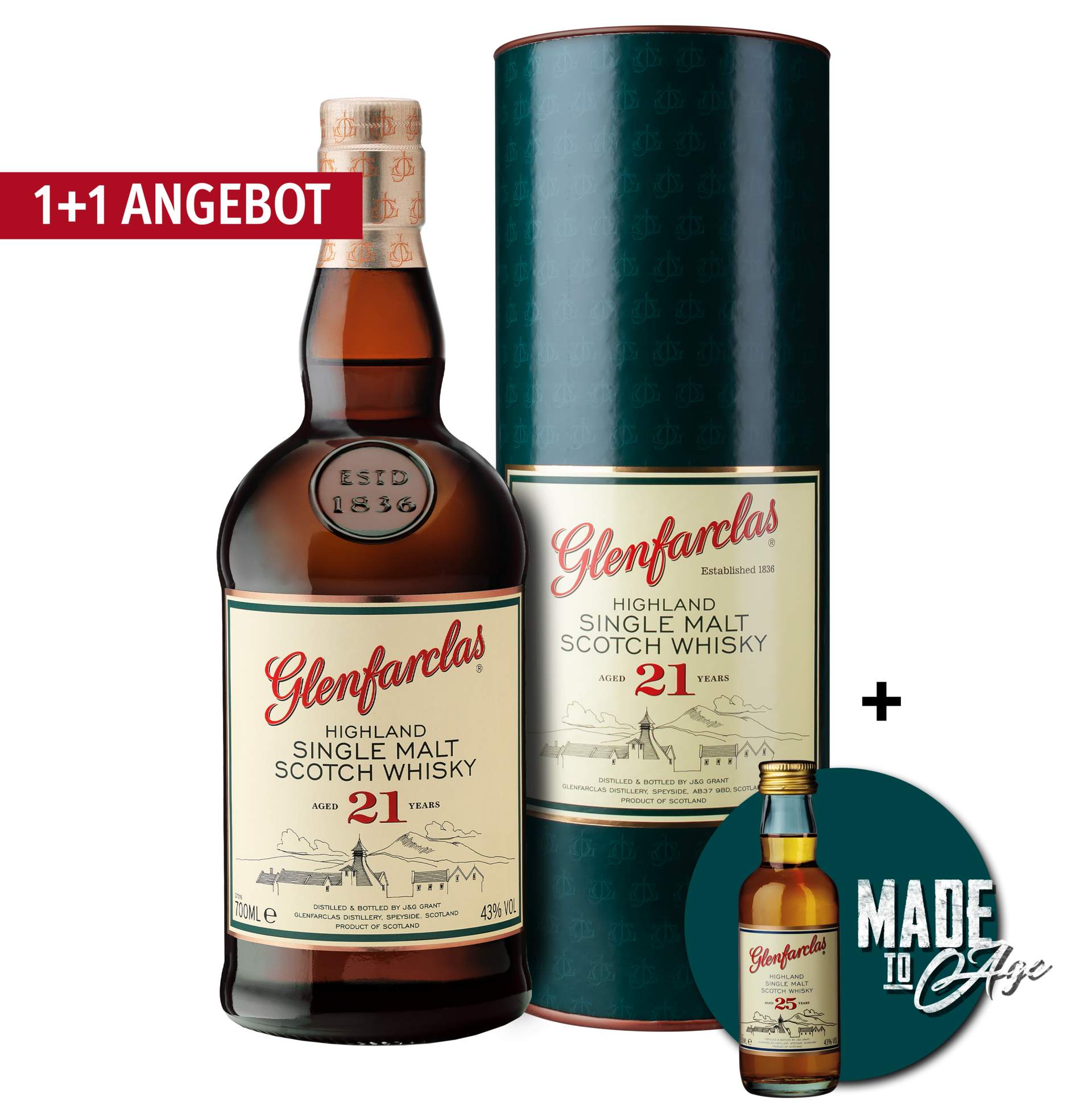 Glenfarclas 21 Jahre - Angebot 1+1 gratis Miniatur