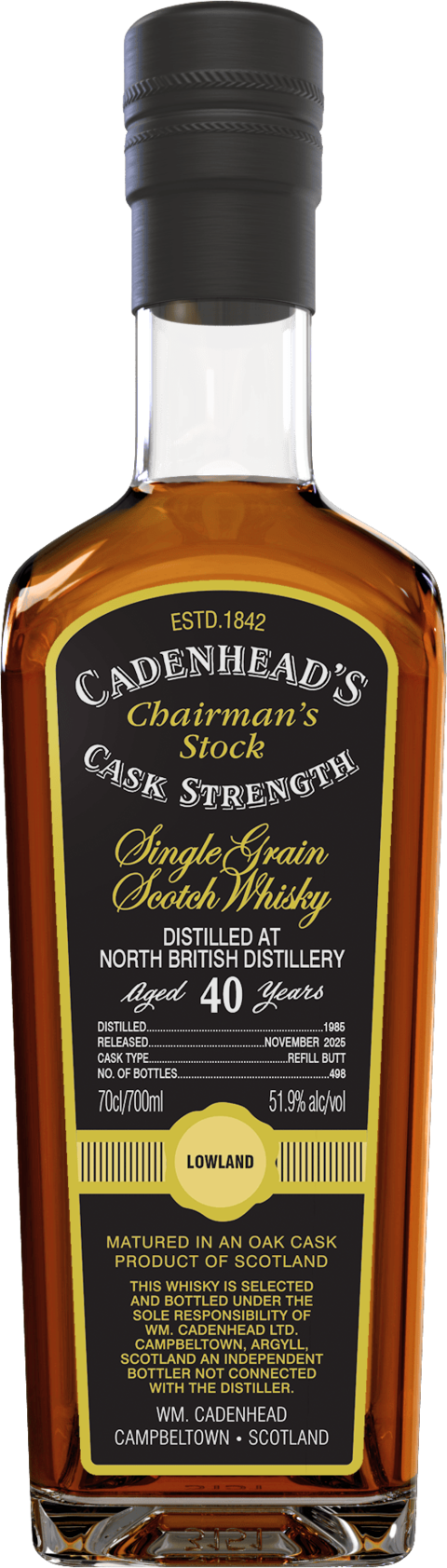 Cadenhead's Chairman's Stock · North British 40 Jahre Single Grain Scotch Whisky